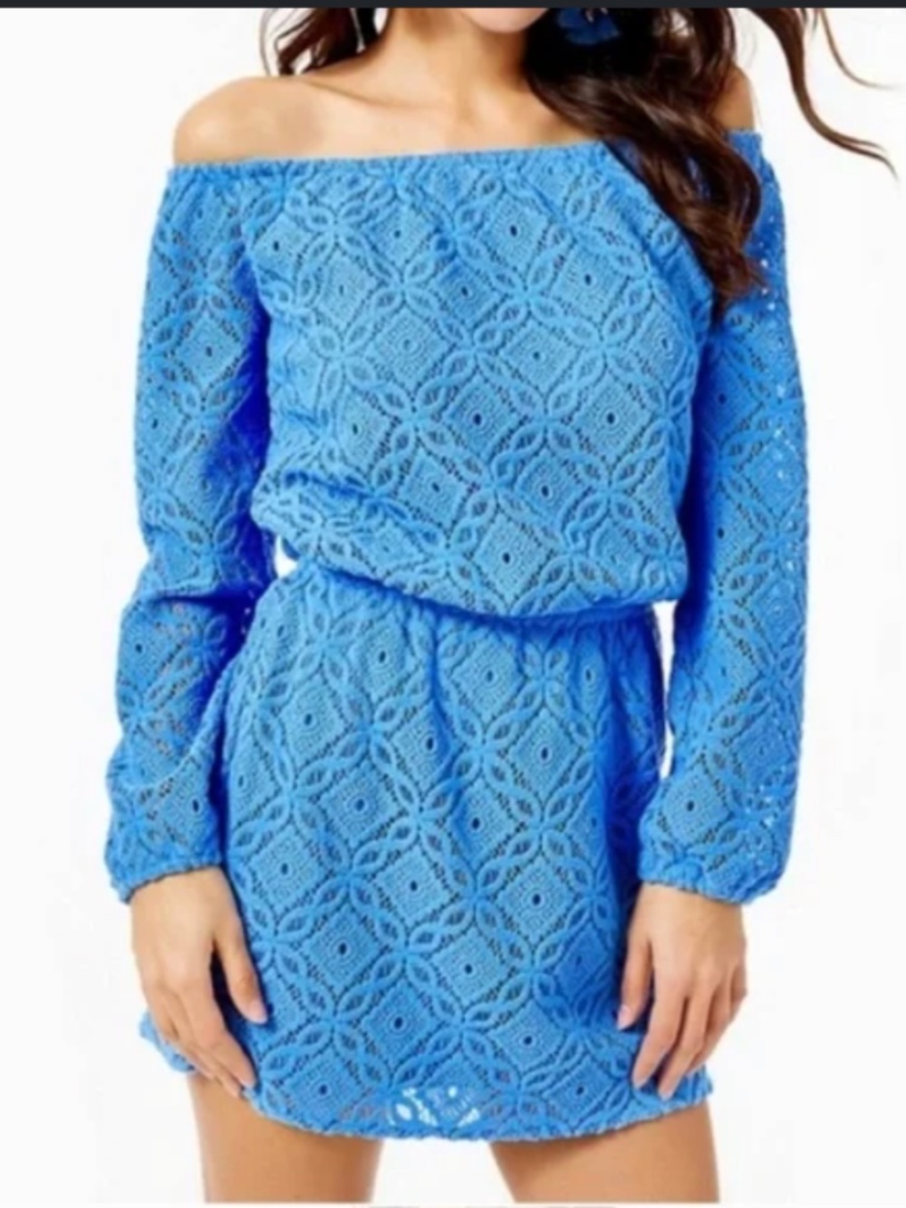 Lilly Pulitzer Lana Thistle Trellis Off Shoulder Skort Romper - M
